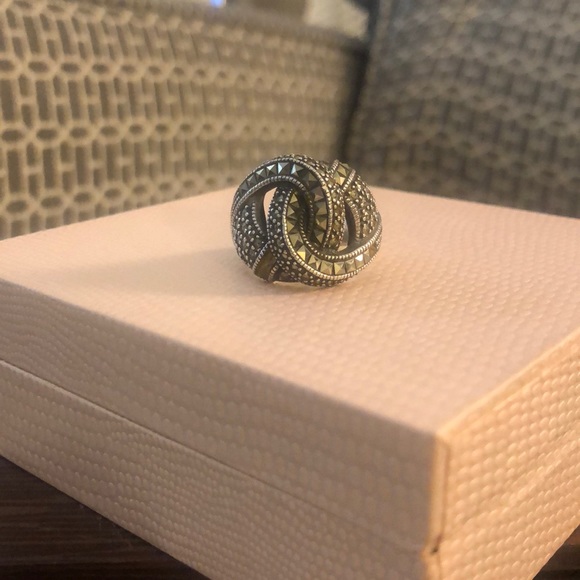 Judith Jack SS Marcasite ring size 7.5 - Picture 1 of 5